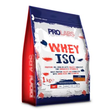 PROLABS WHEY ISO - 1 Kg - Torrone al cioccolato - Proteine del siero di latte isolate, idrolizzate – Aminoacidi - Crescita della massa muscolare - Elevato valore biologico - Ottimo per gli sportivi