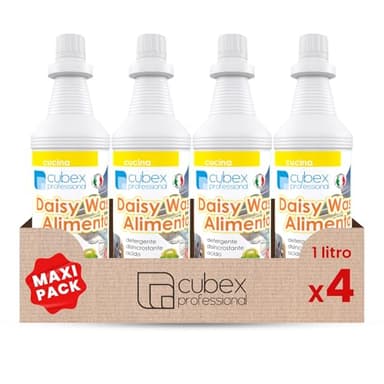 Cubex Professional DAISY Wash Alimentare – Detersivo Disincrostante Anticalcare per Lavastoviglie – Rimuove Grasso, Unto e Calcare – Confezione da 1 LT