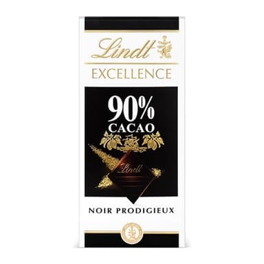 Lindt Excellence Tavoletta di Cioccolato Fondente 90% Cacao, Formato 100g