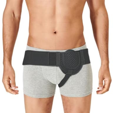 KSJEHW Cintura erniaria per uomo e donna Cintura erniaria regolabile flessibile Supporto erniario Sollievo dal dolore con cuscinetti di compressione rimovibili ernia(Nero)