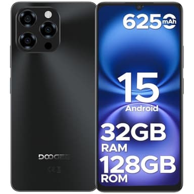 DOOGEE Note 58 Smartphone Android 15, 6250mAh 32GB+128GB/2TB TF Cellulari, 6.75" HD+ 90Hz Telefoni Cellulari, 16MP 4G Dual SIM Telefono Cellulare, Octa Core Widevine L1/ NFC/OTG/Face ID/GPS, Nero