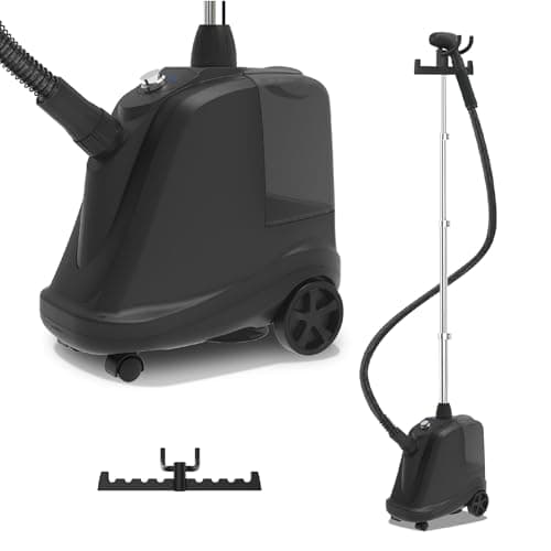 SteamOne T2000B - Steamer Professionale 2000W - Stiratrice Verticale con piastra Acciaio Inox, Ferro da Stiro Vapore continuo, Asta telescopica, Serbatoio 3,5L, Accessori inclusi - Alta Qualità