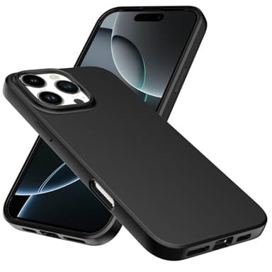 WFTE Cover per iPhone 16 PRO 6.3 Cover Telefono Morbida TPU Ultra Sottile Elegante Custodia Protettiva per iPhone 16 PRO 6.3 [Protezione Anticaduta, Antiscivolo] - Nero Opaco