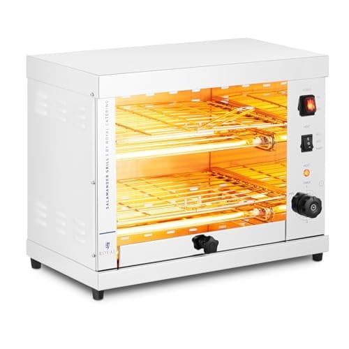 Royal Catering Tostiera Elettrica Salamandra Professionale RC-SGI01 (3200 W, Timer 15 minuti, Inox)