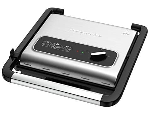 Rowenta GR242D Inicio Grill Adjust Bistecchiera con Griglia Multifunzione Antiaderente, Termostato Regolabile, 3 Livelli di Cottura, Grill Potente 2000 W, Alte Prestazioni, Vassoio Raccogligocce