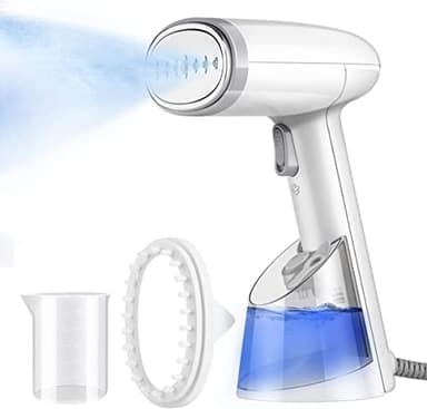 Ferri da viaggio Ferro da Stiro Verticale a Vapore, Mioduro Mini Stiratrice Verticale 20s Riscaldamento, Portatile Rimozione Rughe Tessuto con Pennello Ferro da Stiro a Vapore per Tende