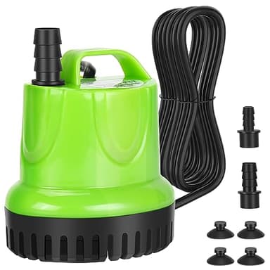 CAROOTU Pompa sommergibile da 25 W, 1200 l/h, ad alto flusso, protezione dalla combustione a secco con design estremamente silenzioso per fontane, acquari, idroponiche, stagni, acquari