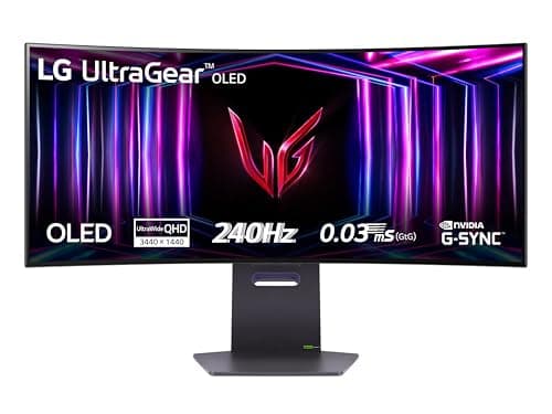 LG UltraGear OLED 34GS95QE Monitor Gaming 34", 21:9 Curvo (800R), WQHD (3440x1440), OLED, 240Hz, 0,03ms (GtG), G-Sync, FreeSync Premium Pro, HDR 400 True Black, HDMI 2.1, DisplayPort, Nero