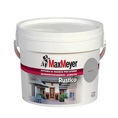 MaxMeyer Pittura per esterni Quarzo Rustico GRIGIO 2,5 L