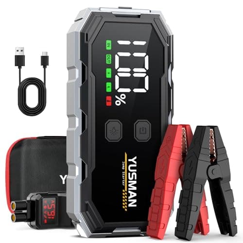 YUSMAN Booster Avviamento Auto - 4000A Portatile Avviatore Batteria Auto per 12V (fino a 7.0L Gas/5.5L Diesel), Avviatore di Emergenza, LED, QC3.0,Starter Batteria Auto