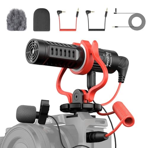 SMALLRIG On-Camera Microphone Microfono per Fotocamera, Video Microfono con Design Stereo Professionale per Fotocamere e Videocamere DSLR - 3468