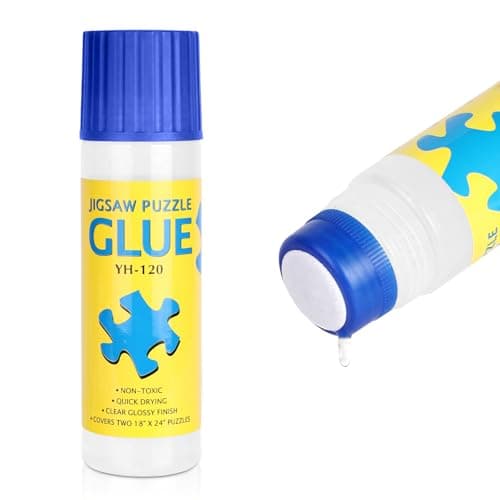 AUAUY Colla Per Puzzle, Colla per Puzzle Liquida, Fino Puzzle 3000 pezzi, Colla Per Puzzle Permanente, Applicatore In Spugna, Accessori Puzzle Adulti e Bambini（120 ML）