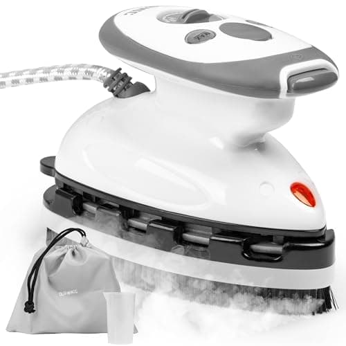 Duronic SI2 We Mini Ferro da Stiro | Ferro da Viaggio a Vapore 375 W | Serbatoio 50ml | Steamer Portatile con Spazzola e borsello da Viaggio | Ferro a Vapore per lavori di Cucito, Quilting | Bianco