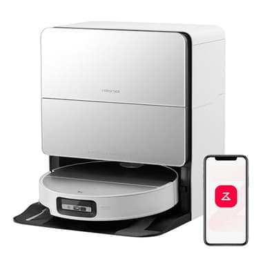 roborock Saros 10 Robot Aspirapolvere con LDS Retrattile, 22.000 Pa, 7,98 cm Ultrasottile, Distacco Automatico del Mop, Riconoscimento Ostacoli Al, Dosatore Automatico di Detergente, Bianco