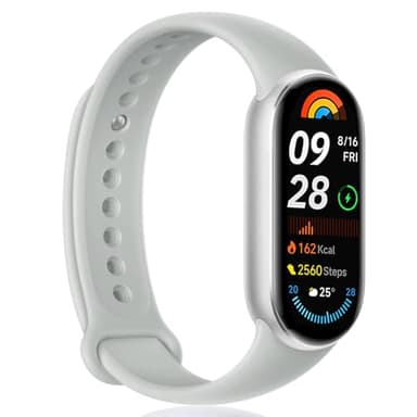 Mi Band 9, Luiminosità 1200 nit, Schermo AMOLED 1.62'',Mi Smart Band 9 con Cornice Metallica, Monitoraggio Salute,150+ Modalità Sportive,200+ Quadranti,Autonomia 21 giorni,Resistenza acqua 5ATM Bianco