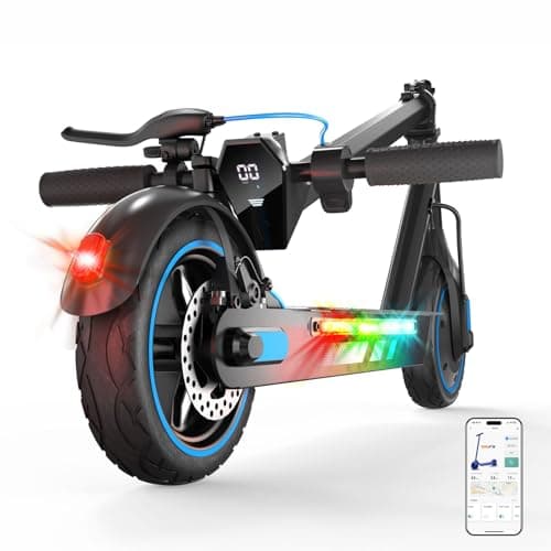 Monopattino Elettrico Adulto Pieghevole, 10'' Scooter Elettrico Controllo App, Batteria 36V 15Ah, Motore da 500W, Autonomia 35-45 KM e Carico Massimo 120 KG, Doppia Frenata, Blu