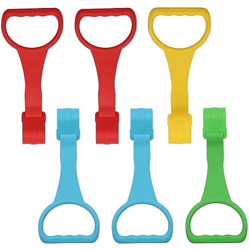 Scettar 6 Pezzi Maniglie per Maniglie Box Bambini, Anelli Box Bambini,Anelli Lettino per Aiutare i Bambini a Imparare a Stare in Piedi, Appesi Sopra il Lettino da Campeggio per Bambini, Grande