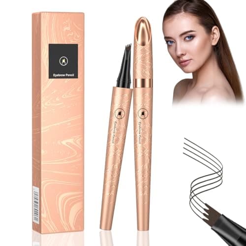 Matita Sopracciglia,Matita Sopracciglia Microblading,Testa Della Penna a Quattro Punte,Matita Per Sopracciglia Liquida Waterproof,Crea Trucco Naturale Di Lunga Durata Fine