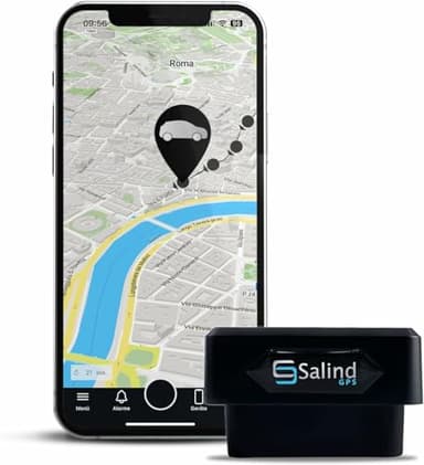 Salind 08 - OBD GPS Tracker 2G - Tracker per Auto, Camion e Altri Veicoli, Locilazzatori con App e Connessione Diretta Alla Presa OBD, Monitoraggio del Percorso in Tempo Reale Tramite App