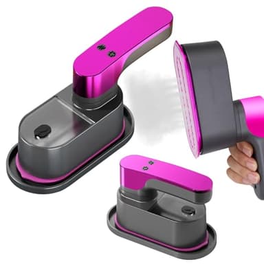 Mini Ferro da Stiro Portatile, 1000W Ferro da Stiro, 160°C Temperatura Costante, Protezione da Spegnimento Automatico, Serbatoio D'acqua da 120 ml, Funzioni di Stiratura a Umido e A Secco.