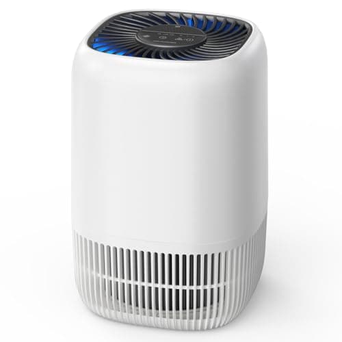 GOAMGE Purificatore d'Aria con Filtro HEPA H13 a Tre Stadi, con Consumo di Energia Basso fino a 5W, Silenzioso 22db con Aroma, Affronta Polline, Fumo, Pelo di Animale