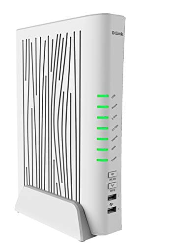 D-Link DVA-5593 Modem Router VoIP, Wi-Fi AC2200, Dual Band, 4 Porte LAN + 1 Porta WAN Gigabit, USB 3.0, EVDSL, Compatibile Fibra, FTTC/FTTH, Porta SFP per Terminazione Ottica
