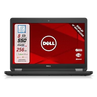 Dell Latitude, Pc Portatile Notebook Pronto All'Uso, Display 14" HD, Intel i5-6200u, Ram 8Gb, SSD 256Gb, Computer Portatile Con Libre, W 10 (Ricondizionato)