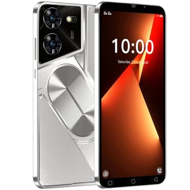 MsMga Smartphone economico, 16GB ROM (scalabile fino a 128GB), display IPS da 5.0 pollici, sistema operativo Android 9.0, doppia fotocamera Dual SIM, ID viso 3G Telefoni cellulari (Pova5pro-Silvery)