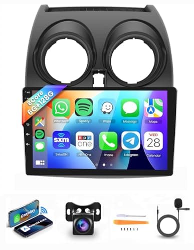 8 CORE 6G+128G Autoradio per Nissan Qashqai J10 2006-2016, 9" 1280 * 720P HD IPS Touchscreen Stereo Auto co DSP Carplay Android Auto Wireless GPS Wi-Fi HiFi Bluetooth Radio FM RDS Retrocamera