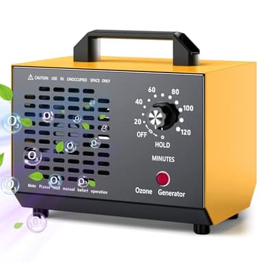Generatore di Ozono Professionale, Purificatore d'Aria Deodorante 40000mg/h Timer 120 Minuti Macchina Ozono Alta Capacità O3 Rumore Basso Filtro dell' Aria Ozonizzatore per Case, Uffici, Auto, Hotel