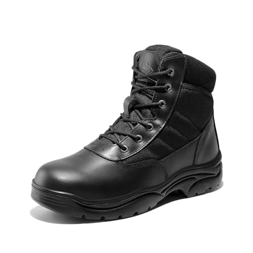 NORTIV 8 Stivali da Lavoro Tattici Militari Impermeabile da Uomo Stivali da Anfibi Combattimento per Moto da Trekking,Size 43.5,Nero,Contractor-New