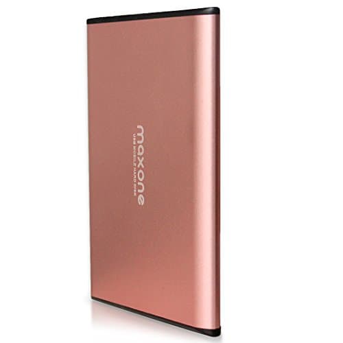 Maxone 320GB Ultrasottile Hard Disk Esterno Portatile da 2,5"da USB3.0 HDD Storage per PC, Mac, Desktop, Laptop, MacBook, Chromebook, Xbox One, PS4,TV(Rosa)