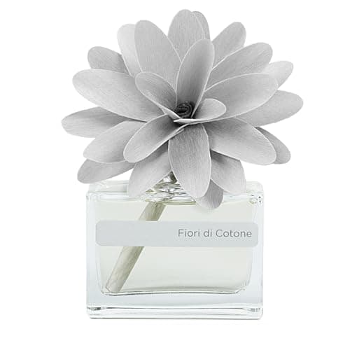 MUHA' | Profumatore per ambienti Flower Diffuser, Fragranza Fiori di Cotone, Diffusore Ambiente con Fiore in Legno di Betulla, Formato da 30 ml