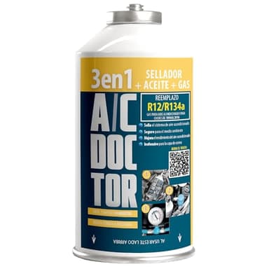 AC DOCTOR 3 in 1 Coperchio Perdite - Olio - Gas Refrigerante Biologico Ecologico Sostituto R12 e R134a per Ricarica Aria Condizionata Auto