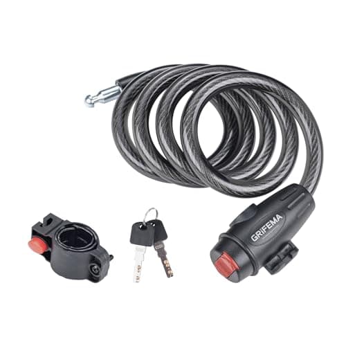 GRIFEMA GA1204-12 Lucchetto per bicicletta con 2 chiavi, nero