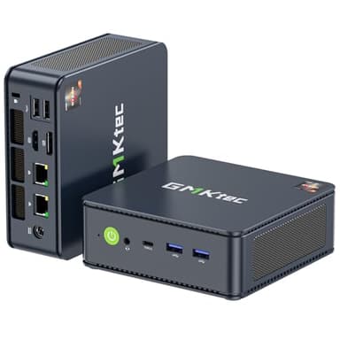 GMKtec AMD Ryzen 7 Mini PC 5825U(battere ryzen 7 5850U)(8 C/16 T4,50 GHz), M5 Plus Dual LAN 2.5G Desktop PC, 32 GB DDR4 RAM + SSD PCIe da 1 TB/WiFi 6/USB 3.2/USB-C/BT 5.2/DP/HDMI/Micro PC