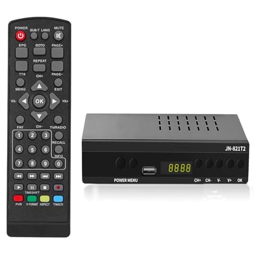 Decoder Digitale Terrestre 2025, Decoder DVB-T2 H.265 HEVC Main 10Bit, Ricevitore Digitale Terrestre USB PVR Lettore Multimediale, Full HD 1080p, HDMI, SCART