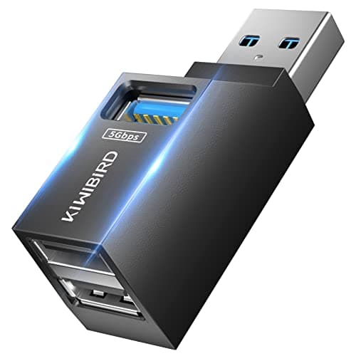 KiWiBiRD Hub USB mini, Multi porte 1x USB 3.0 2X USB 2.0, Multipla presa adattatore sdoppiatore ricarica splitter ciabatta per PC MacBook compatibile con chiavetta stampante tastiera mouse cuffie