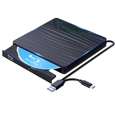 QDSYLQ Lettore Blu Ray Esterno per PC 50G, USB 3.0 & Type-C BD CD DVD unità Masterizzatore RW ROM drive per laptop Mac PC Windows 11/10/8/7/XP/Linux/MacOS 1080P HD