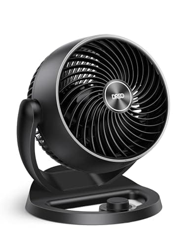 Dreo Ventilatore da tavolo silenzioso 28 dB, diametro 18 cm, 3 velocità, inclinazione regolabile a 120°, piccoli ventilatori silenziosi, portatile per camera da letto e ufficio, modello Fox One, nero