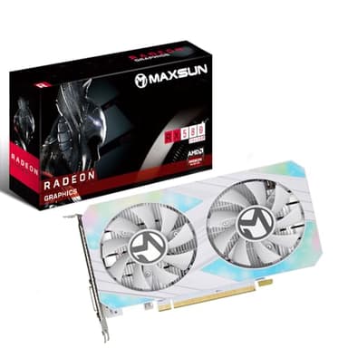 maxsun AMD Radeon RX 580 8GB 2048SP GDDR5 Computer Video Scheda grafica GPU per PC Gaming 256-Bit DirectX 12 DVI, HDMI, DisplayPort Multi Monitor Extender Decodifica 4k