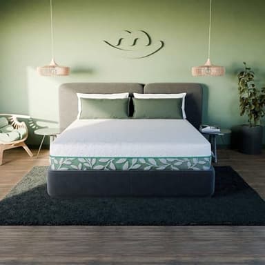Materasso morfea 180 x 200 25 cm di spessore - schiuma in lattice e gaia - schiuma in schiuma e lattice 100% naturale - materasso 180x200 - cotone biologico riciclato - marchio francese