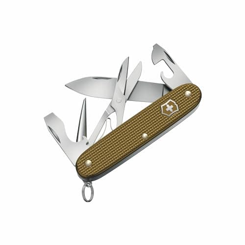 VICTORINOX Multiuso Pioneer X Alox Limited Edition 2024, 9 Funzioni, Made in Switzerland, Multi-strumento con Forbici, in Scatola Regalo, Terra Brown
