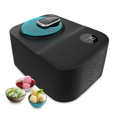 Cecotec Gelateria con Compressore da 1,2 L Gelacy 1200 Touch. 110 W, Macchina per Gelato, Schermo Tattile, Finestra di Controllo, Motore Estraibile, Gelato in 30 minuti.