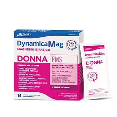 DynamicaMag DONNA PMS | Magnesio Bifasico per donna | Sindrome premestruale | Senza glutine e zuccheri