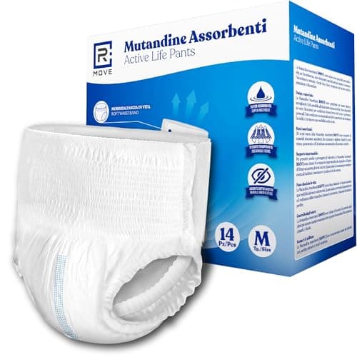 R MOVE 14 Mutande assorbenti Unisex Adulto ActiveLife mutande incontinenza uomo/donna, pants uomo/donna massima libertà di movimento (Confezione Singola, M)