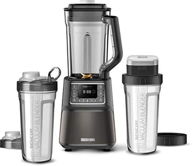 Sencor Super Frullatore Sottovuoto Automatico - Blender Professionale 1500W Multifunzione con Tecnologia Nutri Smart, Miscelazione Multicyclone con 8 Lame - per Smoothies, Zuppe, Noci & Altro