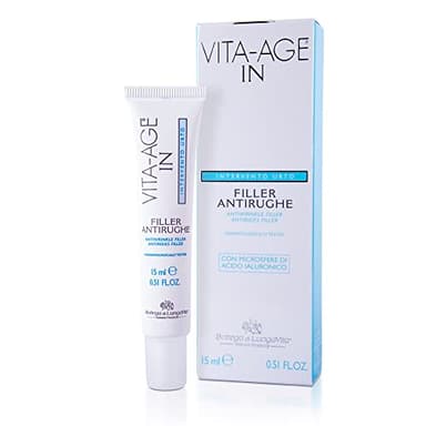 BOTTEGA DI LUNGA VITA Filler Antirughe Viso con Microsfere Acido Ialuronico - 15ml - Vita-Age IN - Effetto urto, contorno occhi e labbra, rughe