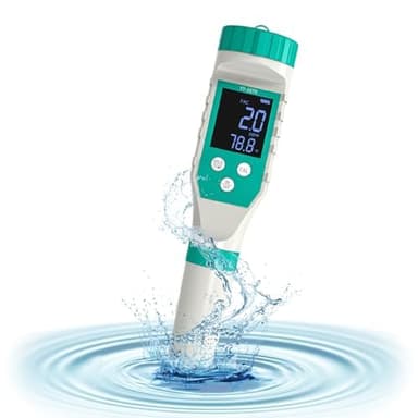 YIYEGO 2024 Misuratore Cloro e pH Piscina, Test pH e Cloro per Piscina, Misuratore di Salinità per Piscina, 7 in 1 FAC, ORP Pool Calibro Cloro e pH per misuratore di Sale Kostagich, Acquario, Piscina