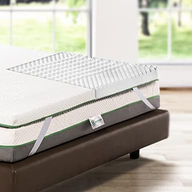 Bedshire Topper Matrimoniale 160x200 Materasso Correttore in Memory Foam HD Alto 6 cm con Rivestimento Sfoderabile Futon Ortopedico Made in Italy 100%